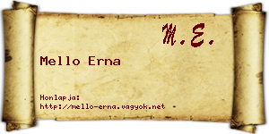 Mello Erna névjegykártya